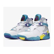 Air Jordan 8 Retro "White Aqua" CI1236-100 - Classic High-Top Sneakers with Aqua and Yellow Accents