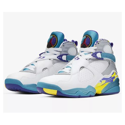 Air Jordan 8 Retro "White Aqua" CI1236-100 - Classic High-Top Sneakers with Aqua and Yellow Accents