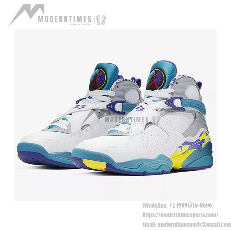 Air Jordan 8 Retro "White Aqua" CI1236-100 White, Aqua Blue, and Yellow Sneakers