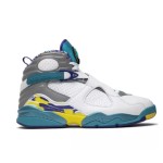 Air Jordan 8 Retro "White Aqua" CI1236-100 White, Aqua Blue, and Yellow Sneakers