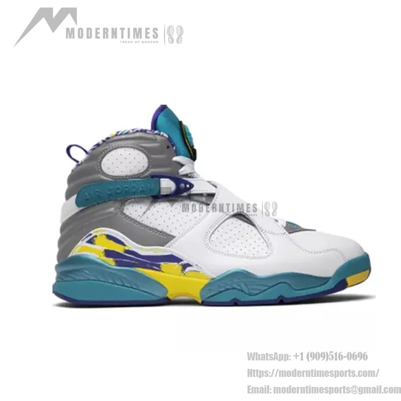 Air Jordan 8 Retro "White Aqua" CI1236-100 White, Aqua Blue, and Yellow Sneakers