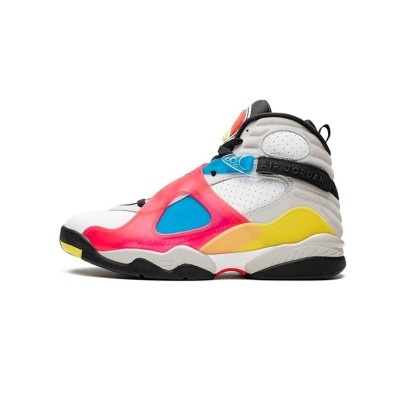 Air Jordan 8 Retro 'White/Black Multicolor' BQ7666-100 - Bold Multicolor Design for Style and Performance