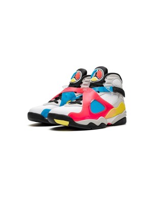 Air Jordan 8 Retro 'White/Black Multicolor' BQ7666-100 - Bold Multicolor Design for Style and Performance