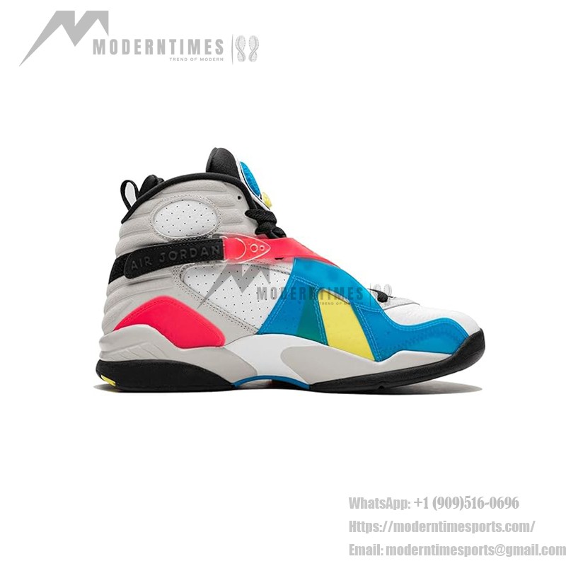 Air Jordan 8 Retro 'White/Black Multicolor' - Bold and Stylish Sneakers