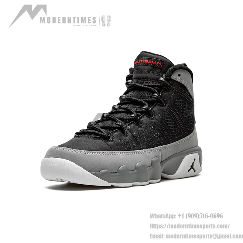 Air Jordan 9 GS 'Particle Grey' - Black and Grey Classic Sneakers