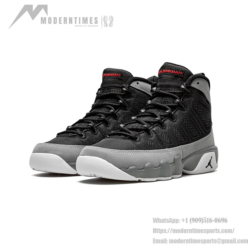 Air Jordan 9 GS 'Particle Grey' - Black and Grey Classic Sneakers