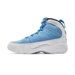 Air Jordan 9 Retro "For The Love Of The Game" Classic White and Carolina Blue Basketball Sneakers