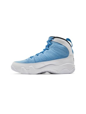 Air Jordan 9 Retro "For The Love Of The Game" 302370-401 - Classic White and Carolina Blue Basketball Sneakers