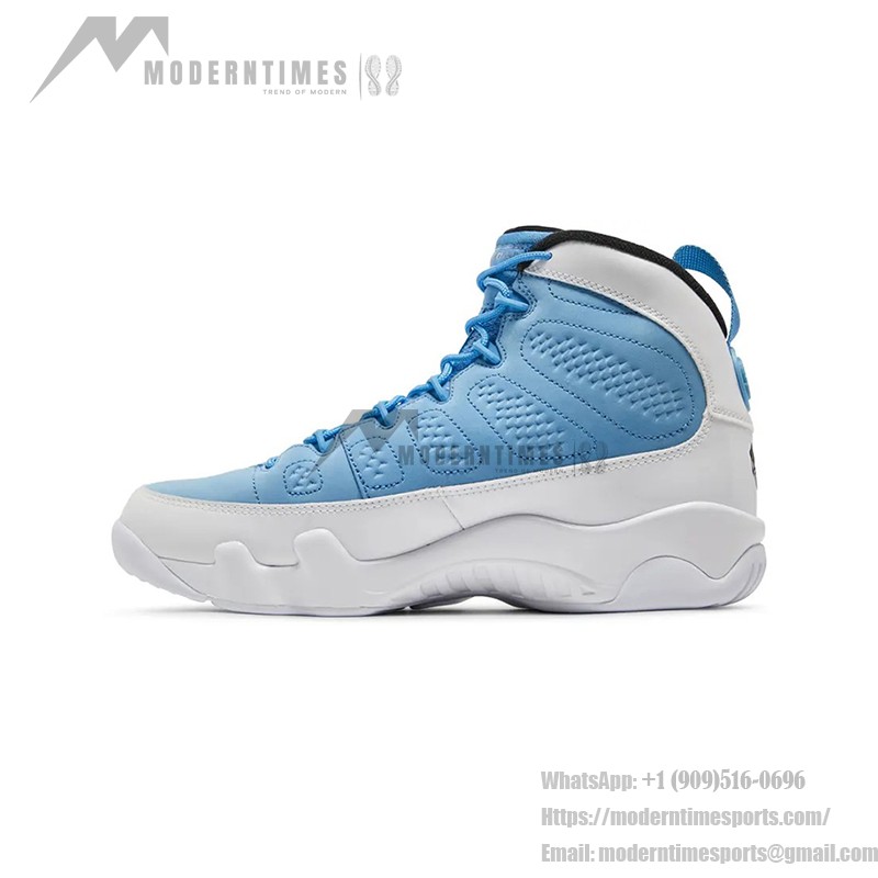 Air Jordan 9 Retro "For The Love Of The Game" Classic White and Carolina Blue Basketball Sneakers