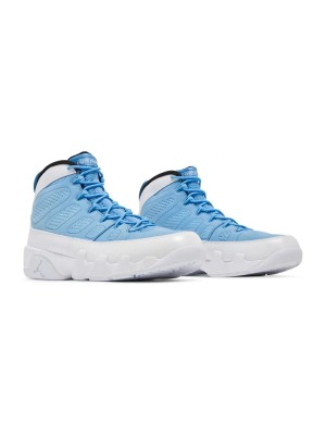 Air Jordan 9 Retro "For The Love Of The Game" 302370-401 - Classic White and Carolina Blue Basketball Sneakers