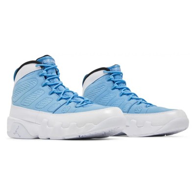 Air Jordan 9 Retro "For The Love Of The Game" 302370-401 - Classic White and Carolina Blue Basketball Sneakers