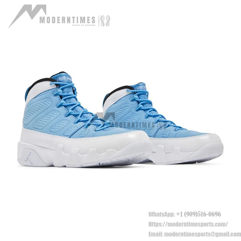 Air Jordan 9 Retro "For The Love Of The Game" Classic White and Carolina Blue Basketball Sneakers