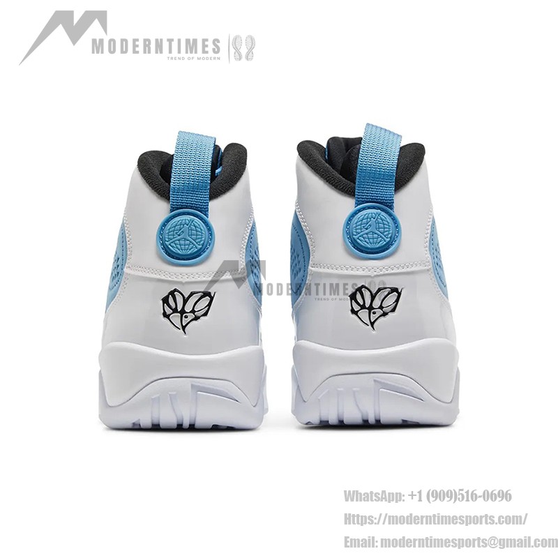 Air Jordan 9 Retro "For The Love Of The Game" Classic White and Carolina Blue Basketball Sneakers