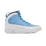 Air Jordan 9 Retro "For The Love Of The Game" Classic White and Carolina Blue Basketball Sneakers