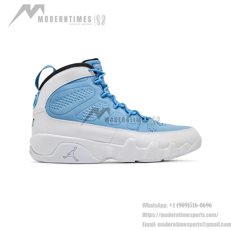 Air Jordan 9 Retro "For The Love Of The Game" Classic White and Carolina Blue Basketball Sneakers