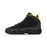 Air Jordan 9 Retro "Dark Charcoal" Dark Grey, Black, and Gold Sneakers