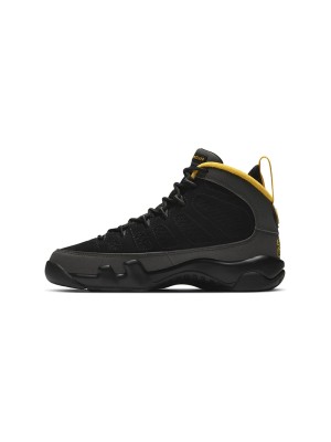 Air Jordan 9 Retro "Dark Charcoal" CT8019-070 - Classic Dark Grey, Black, and Gold Sneakers