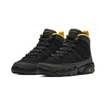 Air Jordan 9 Retro "Dark Charcoal" Dark Grey, Black, and Gold Sneakers