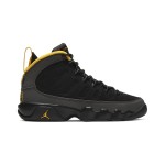 Air Jordan 9 Retro "Dark Charcoal" Dark Grey, Black, and Gold Sneakers