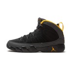 Air Jordan 9 Retro "Dark Charcoal University Gold" Black and Gold Basketball Sneakers