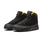 Air Jordan 9 Retro "Dark Charcoal University Gold" Black and Gold Basketball Sneakers