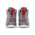 Air Jordan 9 Retro GS "Fire Red" White, Grey, and Red Basketball Sneakers