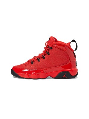 Air Jordan 9 Retro GS "Chile Red" 302359-600 - Patent Leather Red and Black Basketball Sneakers