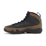 Air Jordan 9 Retro "Light Olive" Classic Black and Olive Basketball Sneakers