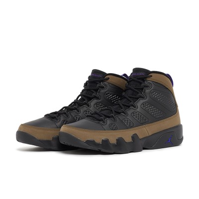 Air Jordan 9 Retro "Light Olive" CT8019-034 - Classic Black and Olive Basketball Sneakers