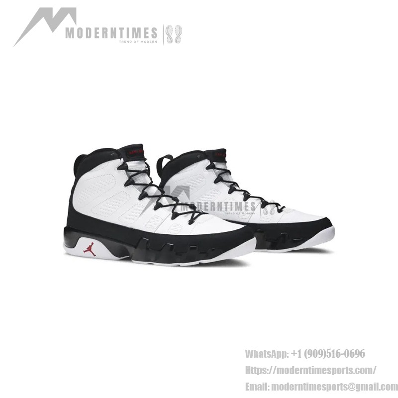 Air Jordan 9 Retro OG "Space Jam" Classic White and Black Basketball Sneakers