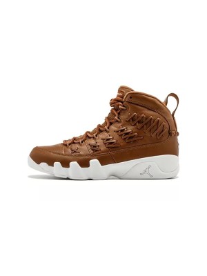 Air Jordan 9 Retro Pinnacle "Baseball Glove" AH6233-903 - Premium Brown Leather Basketball Sneakers