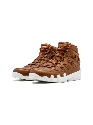 Air Jordan 9 Retro Pinnacle "Baseball Glove" AH6233-903 - Premium Brown Leather Basketball Sneakers