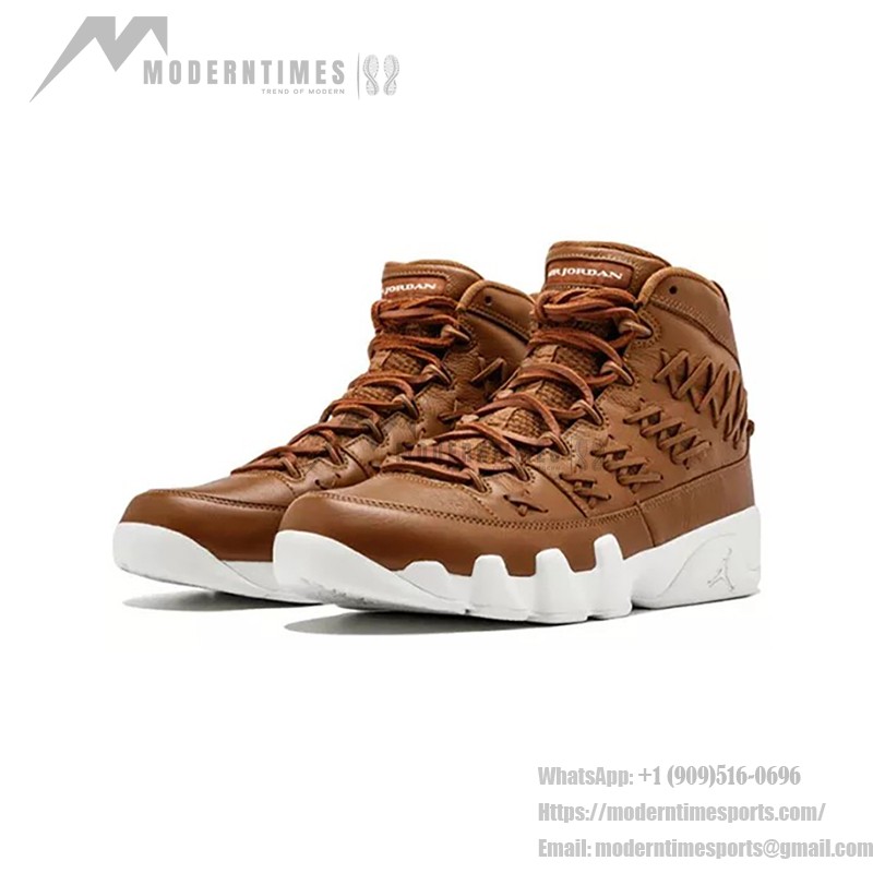 Air Jordan 9 Retro Pinnacle "Baseball Glove" Premium Brown Leather Basketball Sneakers