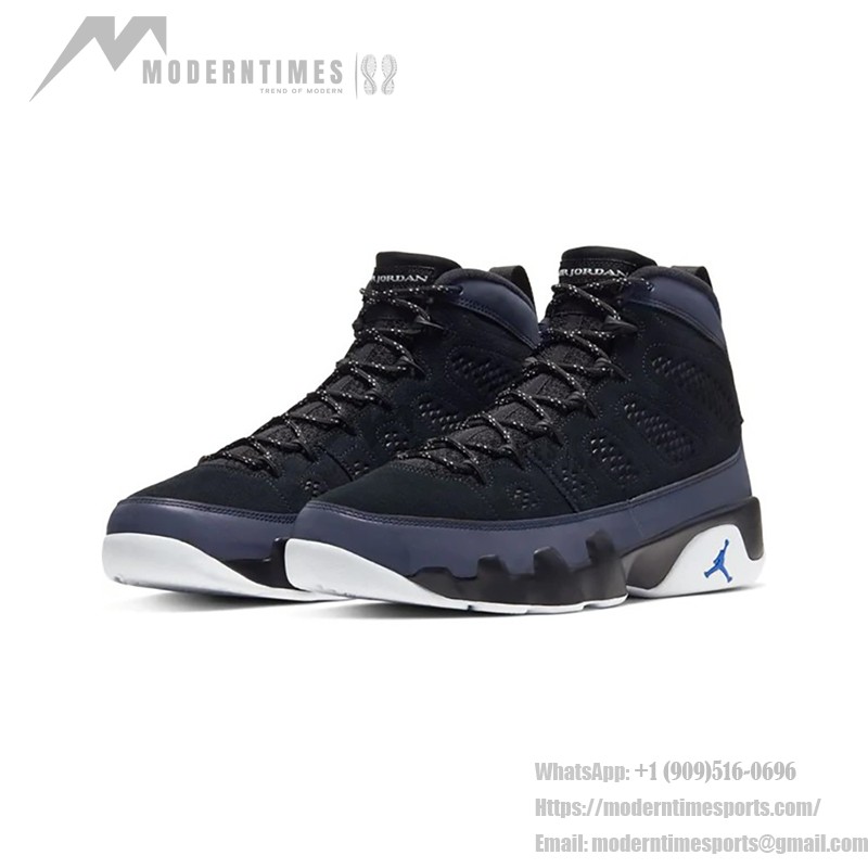 Air Jordan 9 Retro "Racer Blue" Schwarze und Blaue High-Top Basketballschuhe