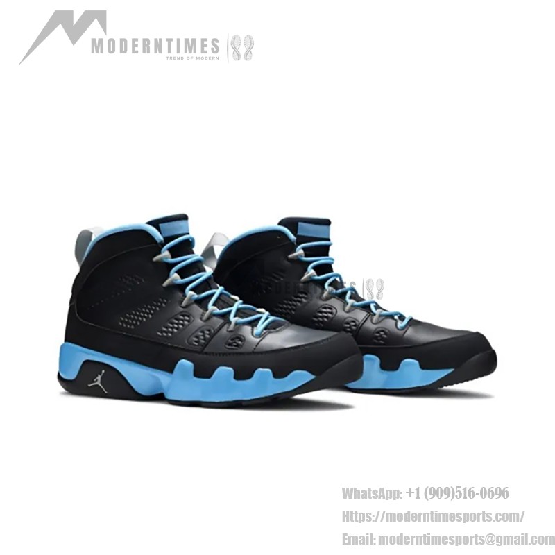 Air Jordan 9 Retro "Slim Jenkins" Schwarze und Hellblaue High-Top Basketballschuhe