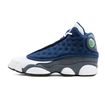 Air Jordan 13 Retro 414571-404 - "Flint" Classic Basketball Sneakers in Grey, White, and Blue