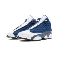 Air Jordan 13 Retro 414571-404 - "Flint" Classic Basketball Sneakers in Grey, White, and Blue