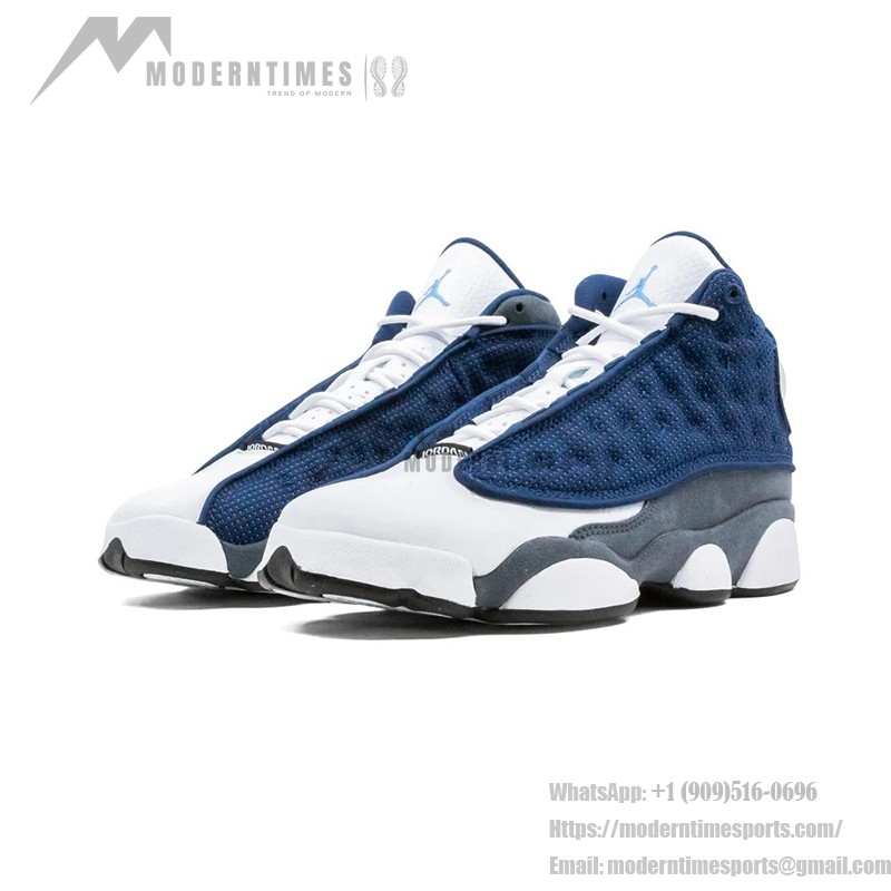 Air Jordan 13 Retro 414571-404 in Flint colorway - Grey, White, and Blue