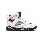 Air Jordan 7 Retro Trainer "White" CZ0789-105 white high-top sneakers with red and blue details