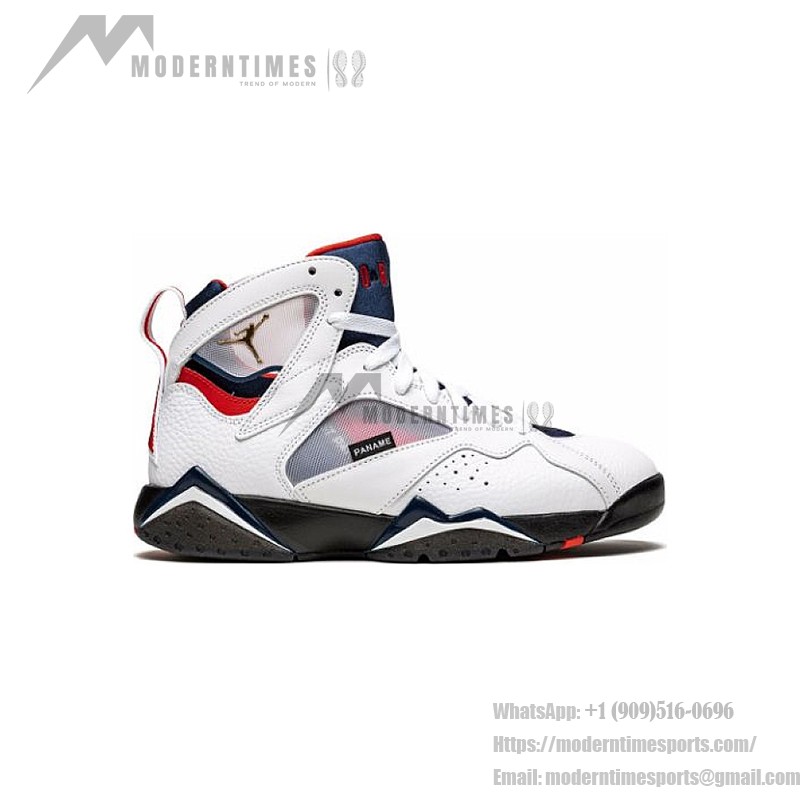 Air Jordan 7 Retro Trainer "White" CZ0789-105 white high-top sneakers with red and blue details