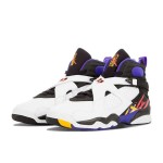 Air Jordan 8 Retro "Three-Peat" White, Black, Purple, and Gold Sneakers