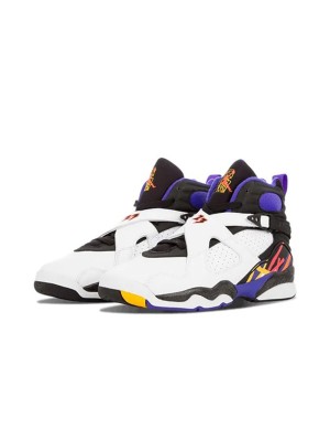 Air Jordan 8 Retro "Three-Peat" 305381-142 - Classic White, Black, and Gold Basketball Sneakers