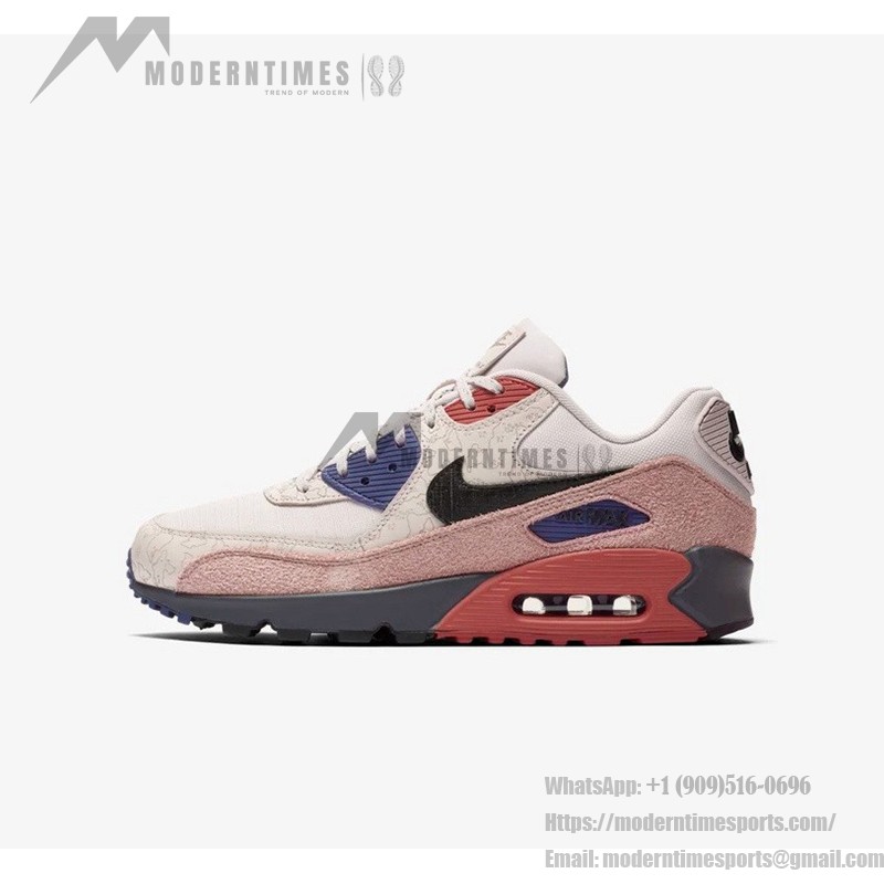 Nike Air Max 90 'Camowabb' CL5646-001 featuring camo design with pink, red, and blue accents