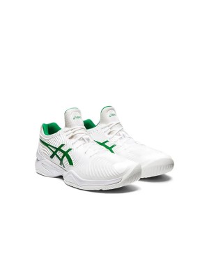 ASICS Court FF 1041A089-100 Novak Tennis Shoes High Performance White Green Classic Design Stability Comfort