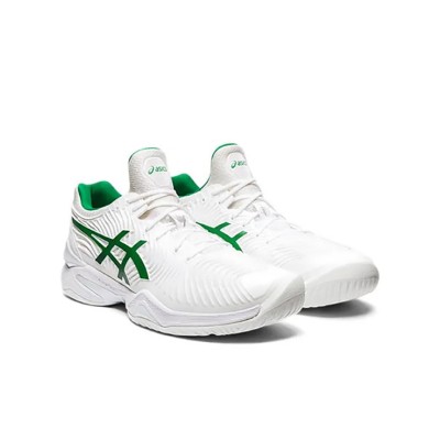 ASICS Court FF 1041A089-100 Novak テニスシューズ 高性能 ホワイトグリーン クラシックデザイン 安定 快適