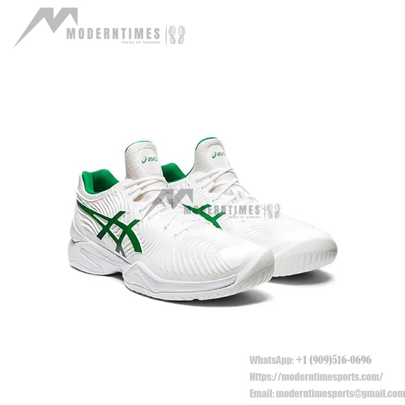 ASICS Court FF Novak Tennis Shoes White Green Classic Design 1041A089-100