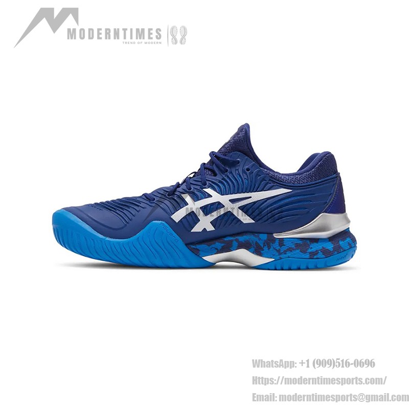 ASICS Court FF Novak テニスシューズ ブルーカモデザイン 1041A089-403