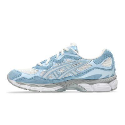 Asics Gel-NYC Cream Arctic Sky 1203A383-107 – Retro Running Sneakers with Mesh & Suede Upper