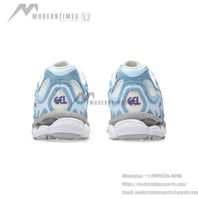 Asics Gel-NYC Cream Arctic Sky – Mesh & Suede Running Shoe Asics Gel-NYC Cream Arctic Sky 1203A383-107 Sneaker Side View