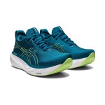 ASICS Gel-Nimbus 25 1012B356-401 メンズランニングシューズ（ティールブルーとライトイエロー）